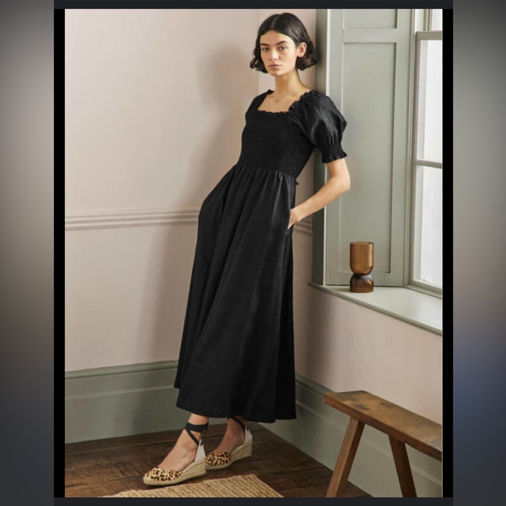 Boden Smocked Bodice Midi Dress